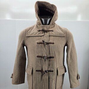 Vintage Gloverall Duffle Coat Womens US 8 Wool Blend Corduroy Beige Tartan